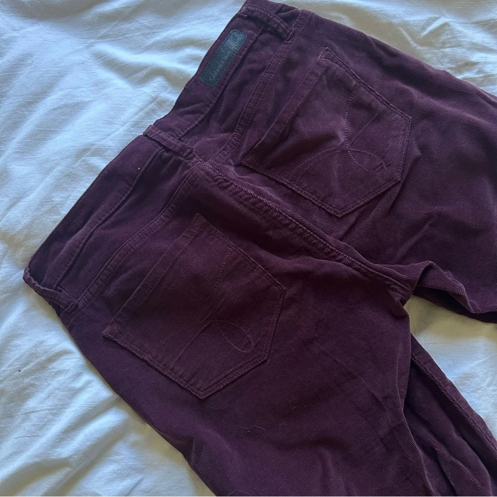 Calvin Klein Straight Leg Jeans - Burnt Burgundy - Picture 3 of 4